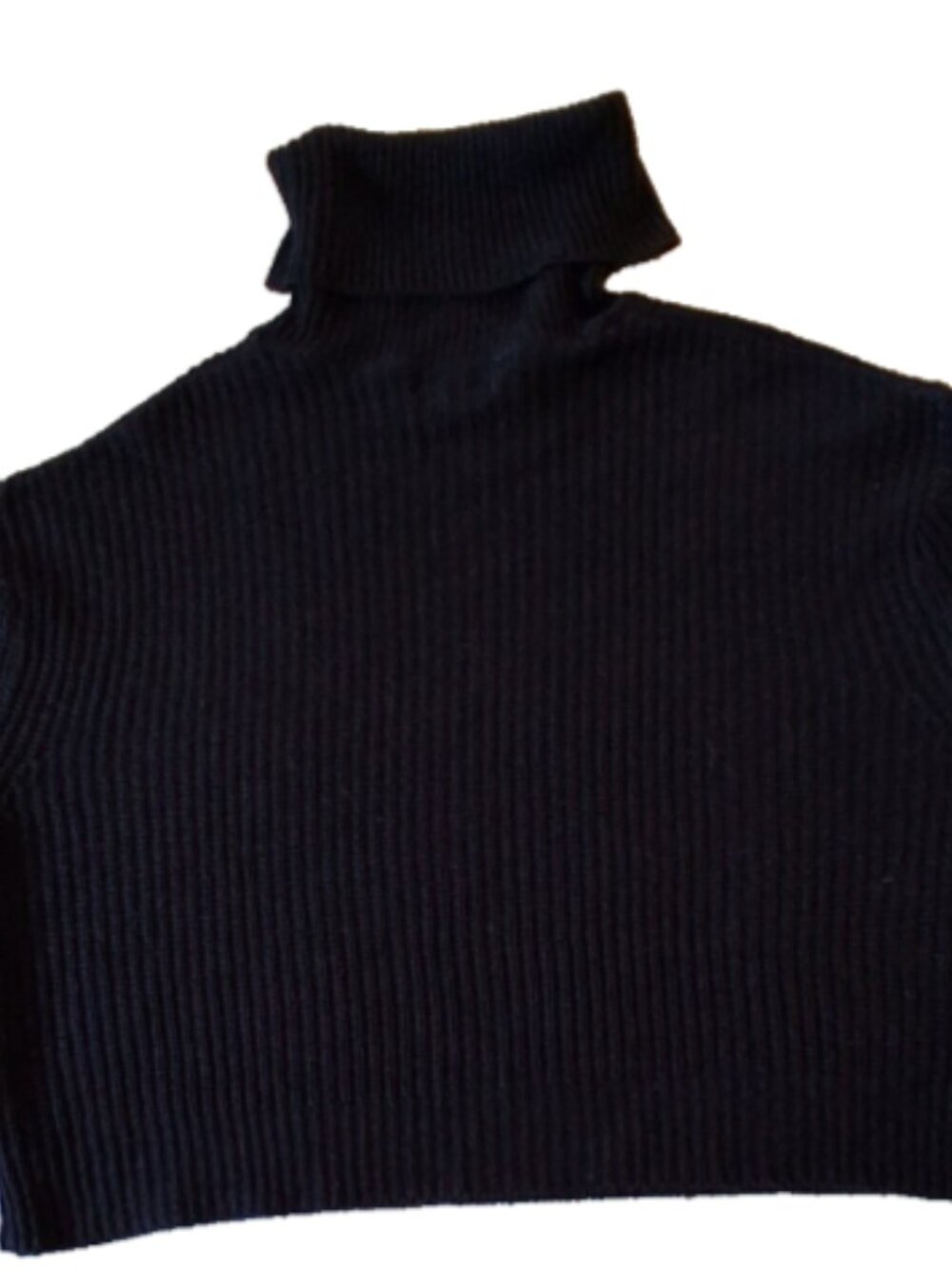 ambiance apparel Black Women Cable Knit Cowl Neck Pullover Sweater Long Sleeve M